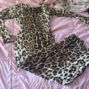 Leopard Print Long Sleeve Dress